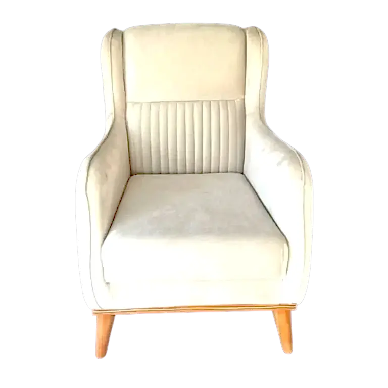 VIPKANEPE Krem Dikey Dikişli Berjer